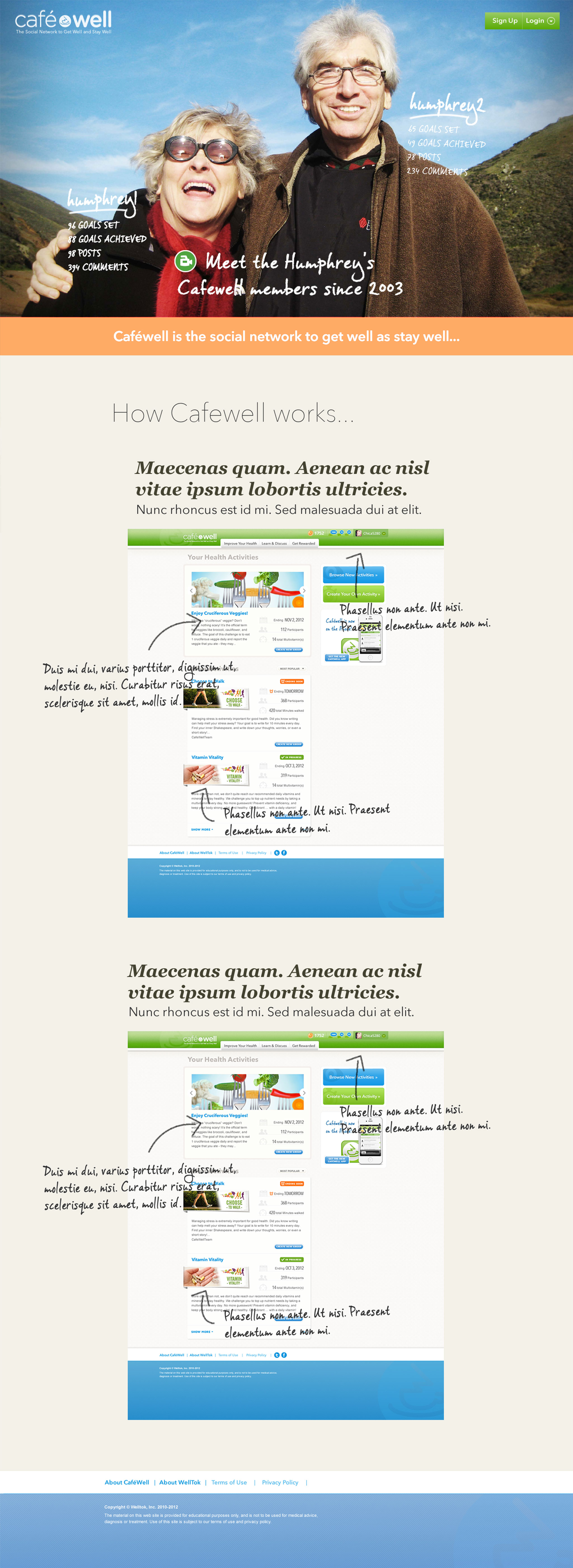 CafeWell Screenshot of Homepage Option