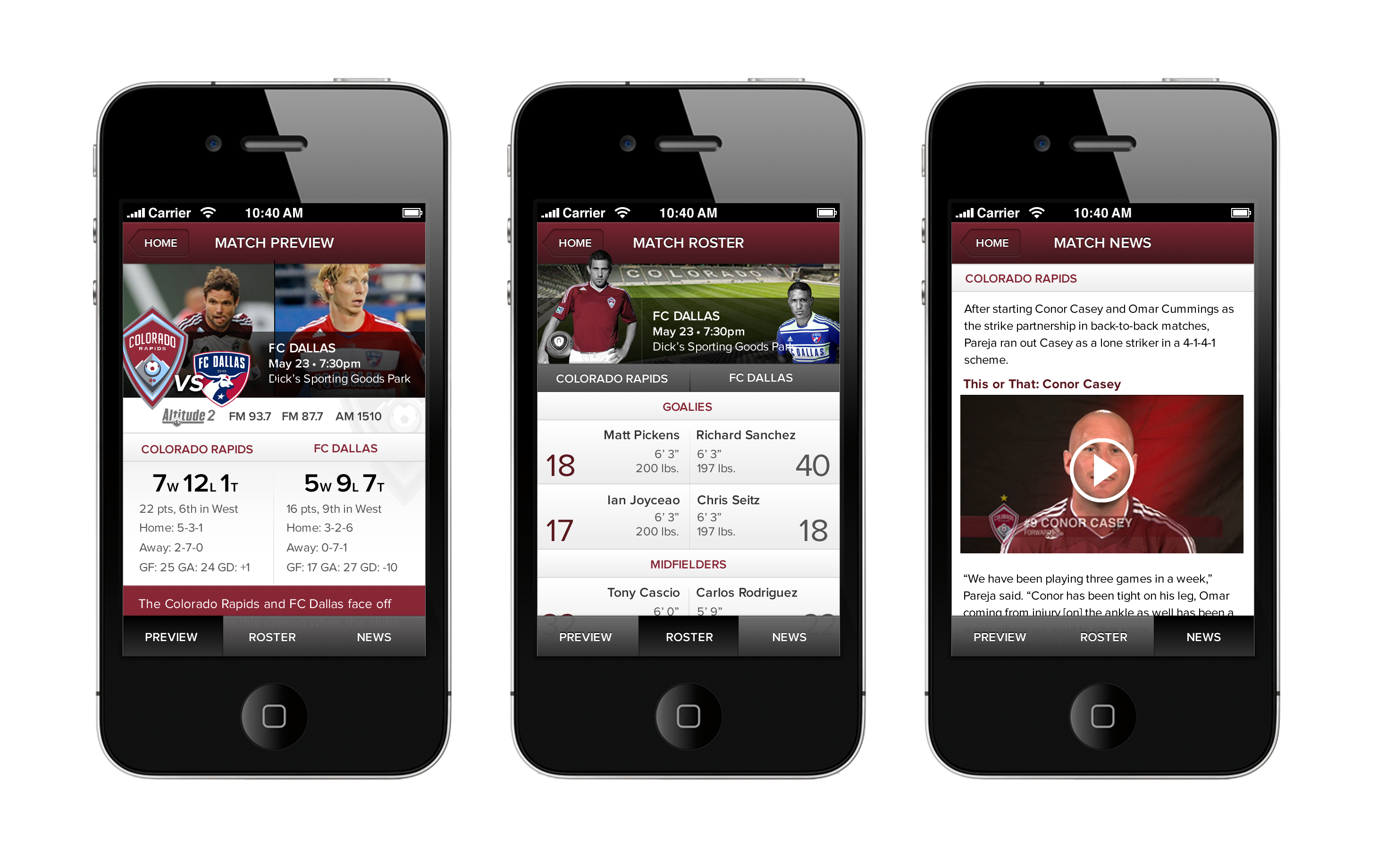 MLS Colorado Rapids Mobile App